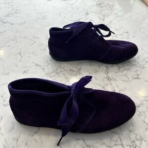 Vintage Keds Purple Suede Preppy High Top Bootie Shoes Sneakers Size 8.5